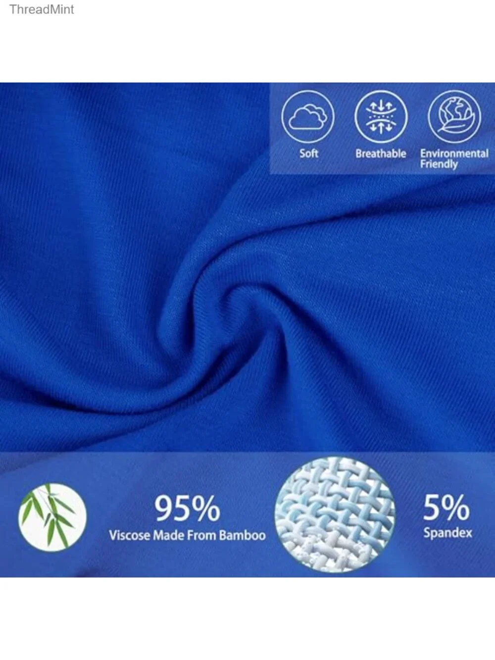 LUBOT Men's Bamboo Viscose Boxer Briefs 4-Pack Breathable Moisture-Wicking